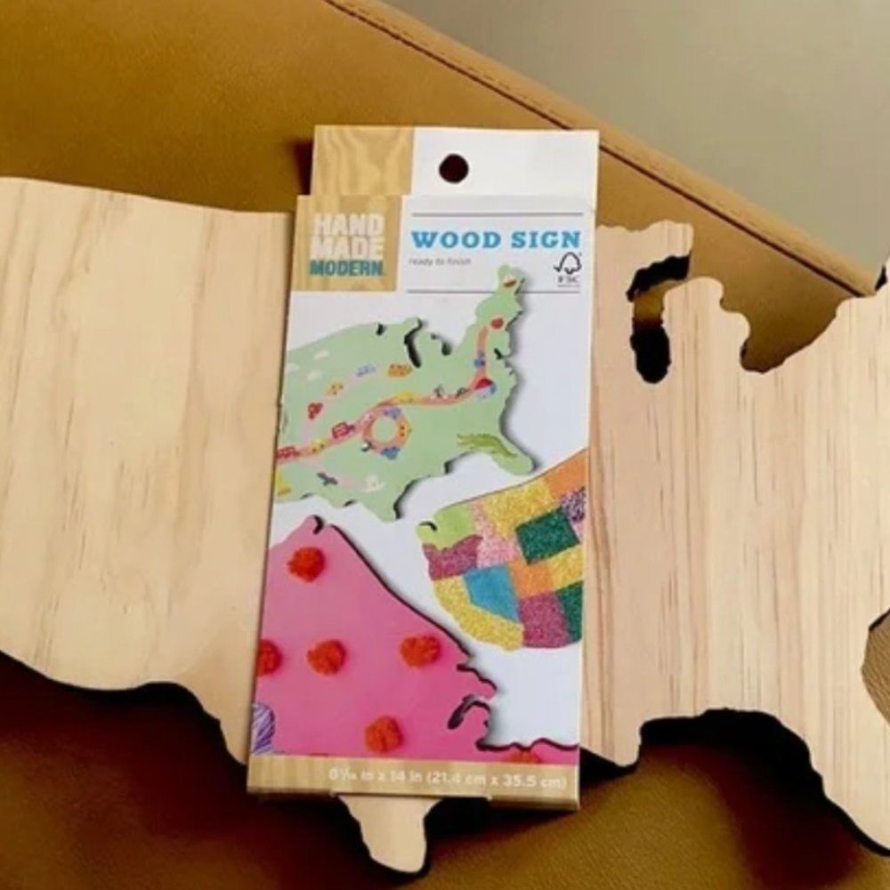 *** GIFT *** Brand New Craft Wood Sign of the U.S.